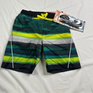 Zeroxposur Boys Board Shorts Swim Trunks Set With Goggles S (4) A030623